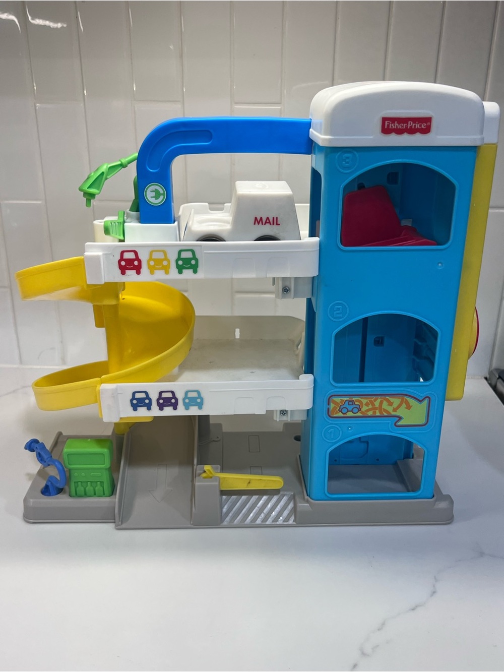 FISHER PRICE Toy Car Parking Garage Ramp 2018 Bell And Elevator